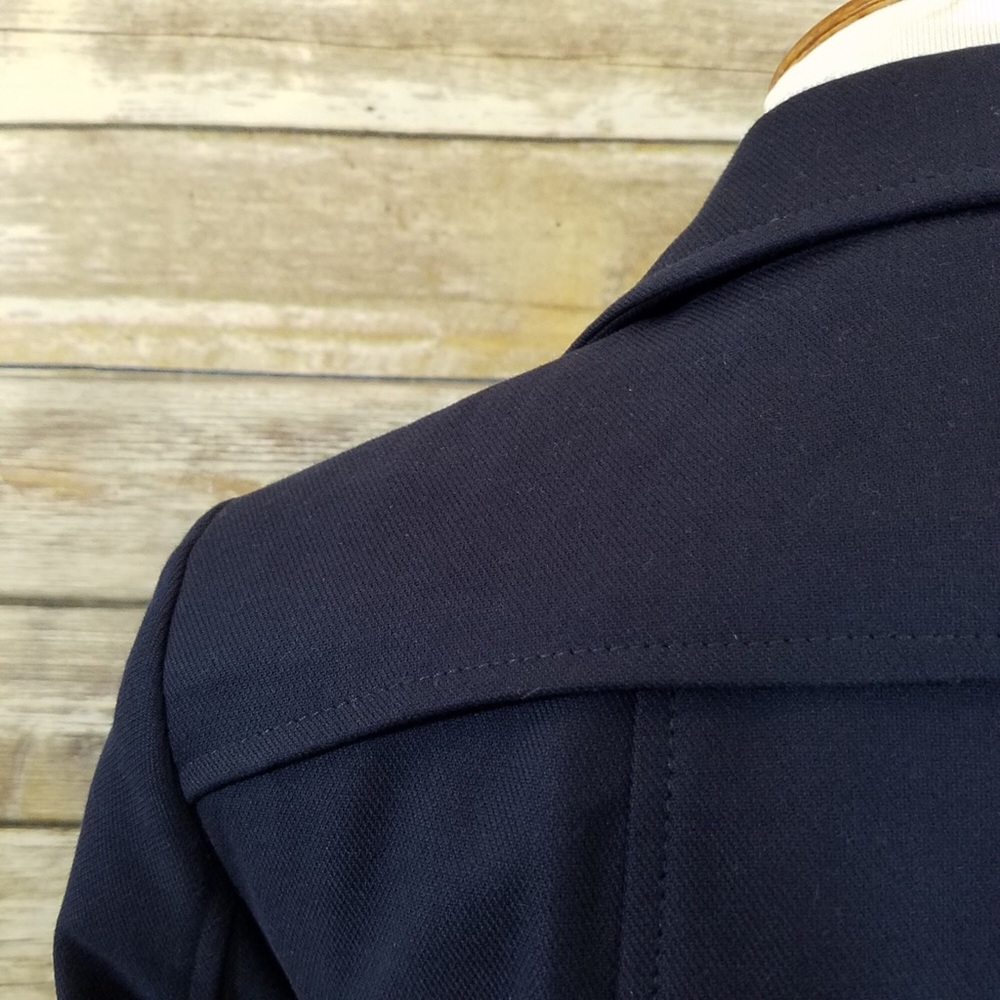 NWT Zara Navy Blue Double Breasted Coat Jacket - Picture 8 of 8